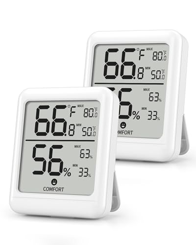 BN-LINK Digital Hygrometer Indoor Room Thermometer with LCD, 2 Pack