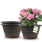 KPUVX 12 Inch Plastic Flower Pot, 3 Pack - color: Red Brown
