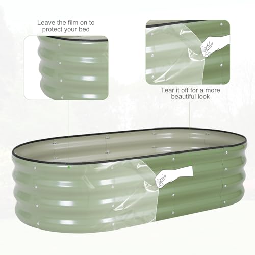 Galvanized Raised Garden Bed - 2 Pcs 4x2x1FT Planter Box, Green - color: Green, size: 4x2x1ft