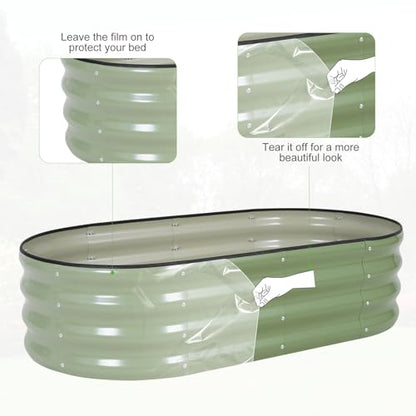 Galvanized Raised Garden Bed - 2 Pcs 4x2x1FT Planter Box, Green - color: Green, size: 4x2x1ft