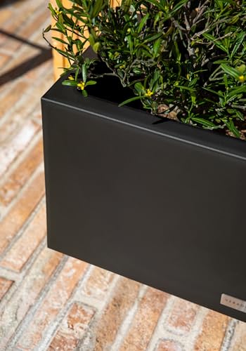 Veradek Block Series Long Box Planter - Rectangular Outdoor Planter - color: Black, size: Small - 2 Pack