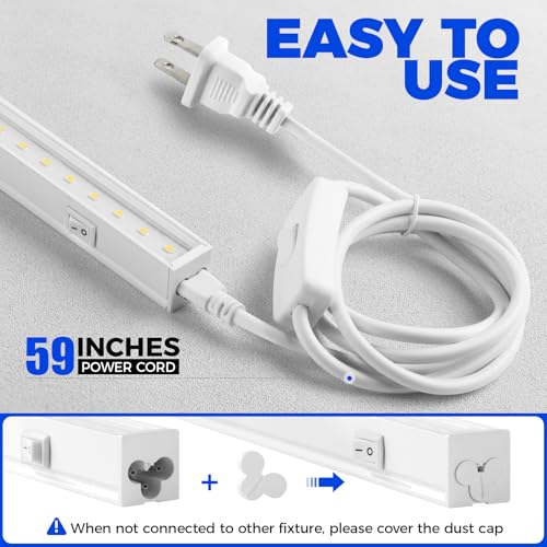 Barrina T5 Grow Light, 5000K White Full Spectrum LED Grow Light 2ft, 8 Pack - color: White, size: 2ft-white Cover