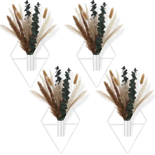 Jexine 2 Pcs Hanging Artificial Planters Wall Decor, White, Pampas - color: White, size: Pampas
