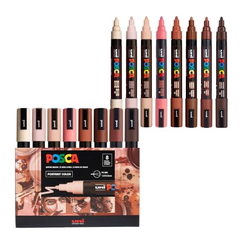 POSCA® PC-5M Paint Markers, 8 Count Portrait Medium Reversible Tip Set - color: Portrait