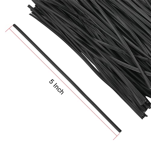 300 pcs 5 inches Black Plastic Twist Ties, Cable Ties, for Bags, Gardening Tools - color: Black