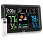Weather Station Wireless Indoor Outdoor Thermometer Clock (Black)