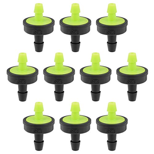 uxcell Pressure Compensating Dripper 8GPH 30L/H Emitter for Garden Lawn Drip Irrigation with Barbed Hose Connector Plastic Green 20pcs - size: Large