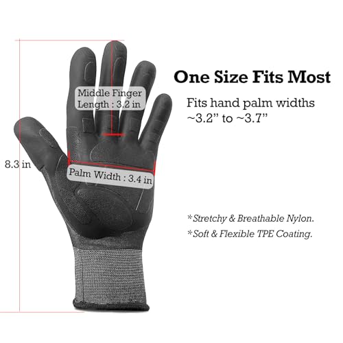 2 Pairs Non Slip TPE Gardening Gloves, Black, M - color: Black-2pairs