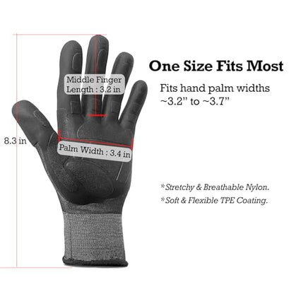 2 Pairs Non Slip TPE Gardening Gloves, Black, M - color: Black-2pairs