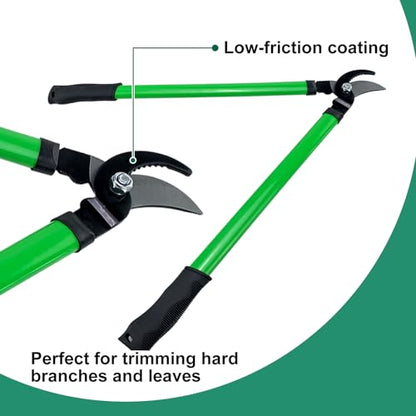 iMeshbean 3 Pieces Garden Tools Set Lopper & Pruning Shear & Tree Trimmer Pruner Ideal for Indoor & Outdoor Gardening, Branch Cutting & Plant Trimming - color: Green