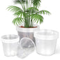 24 Pack 6/8/10 Inch Clear Nursery Pots with Drainage, Large Clear Plant Pot