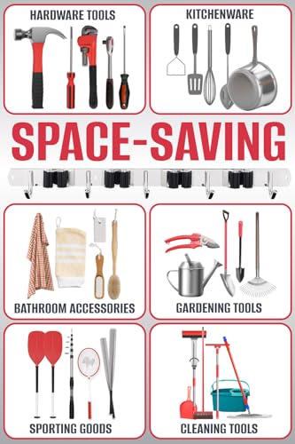 Mop and Broom Holder - Clear Cleaning Clutter and Reclaim Your Space - size: Standard