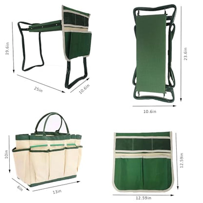 Garden Kneeler and Seat with Large Tool Pouch & Storage Bag