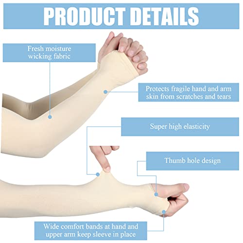 Janmercy 9 Pairs Arm Protection Sleeves for Elderly Thin Skin Men Women