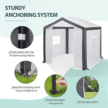 EAGLE PEAK 8x8 Walk in Pop Up Greenhouse, Gray/White - color: Gray/White, size: 8x8