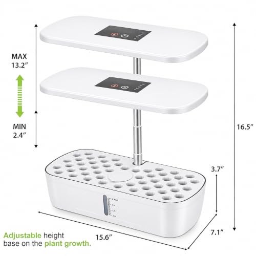52 Pods Hydroponics Growing System Indoor Herb Garden with Auto Timer White - color: White
