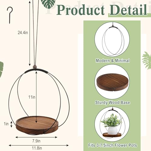 Threehoney 3 Pack 7.9'' Hanging Planter for Indoor Plants, Plant Hangers - size: 7.9''