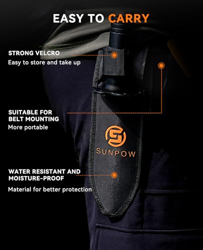 SUNPOW Metal Detector Shovel, Heavy Duty Double Serrated Edge Digging Tool