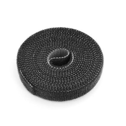 3Roll 200cm Nylon Plant Ties Self Adhesive Cable Twine Fastener Tape (Black) - color: Black