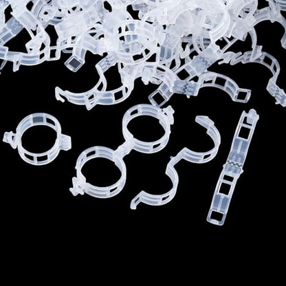 100 Pcs Plant Support Clips,Plastic Clips for Securing Plants - color: White