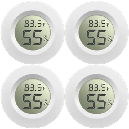 Weewooday 4 Pcs Mini Hygrometer Thermometer Digital LCD, White - size: White