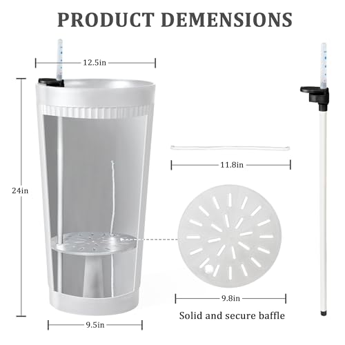 24" Self Watering Tall White Planters Outdoor Set of 2 - color: White Round