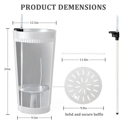 24" Self Watering Tall White Planters Outdoor Set of 2 - color: White Round