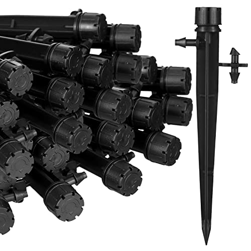Retisee 50 Pcs Drip Irrigation Emitters, Adjustable 0-18 GPH 8 Holes