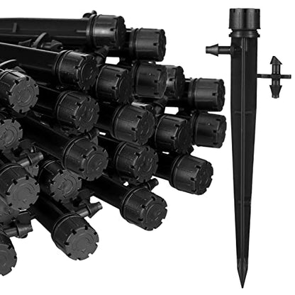 Retisee 50 Pcs Drip Irrigation Emitters, Adjustable 0-18 GPH 8 Holes