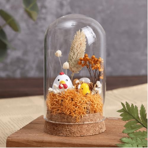 6 Pack Mini Glass Cloche with Cork Base, 2.37x3.94 Clear Bell Jars