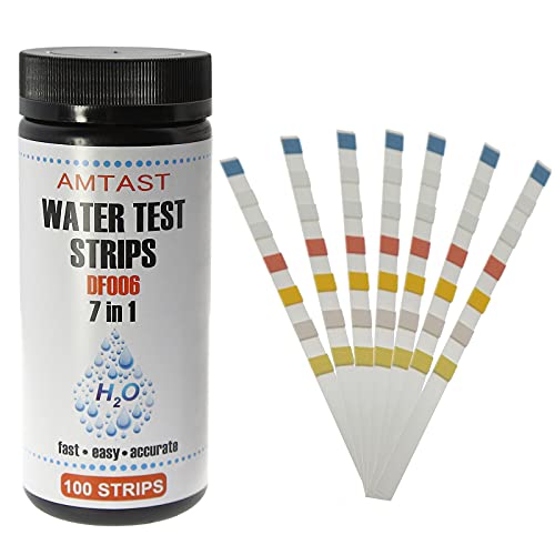 7 in 1 Water Test Strips 100Pcs Pool Test Strips Pool Water Testing Kit Test for PH, Total Chlorine, Free Chlorine, Total Alkalinity, Cyanuric Acid, Total Hardness, Bromine (Model DF006) - color: DF006