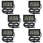 6-Pack Mini Digital Thermometer Hygrometer with Probe Indoor Temperature Humidity Meter Gauge LCD Fahrenheit Display Hygrometer Thermometer Gauge, Black - color: 6PCS Black