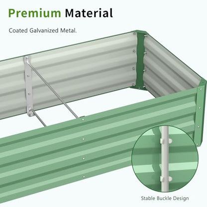 DoCred 3 in 1 Raised Garden Bed with 87"H Arch Trellis 4x2x1 Ft (Rectangle) - color: Green