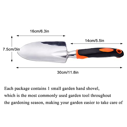 Garden Trowel Hand Shovel for Gardening, Aluminum Small Garden Spade - color: Orange