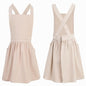 Kids Pinafore Apron, Cross Back Apron, Japanese Style Bib Aprons Home Clothes - color: Beige, size: 76 x 130 cm