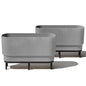 Veradek Demi Series Raised Long Planter - Wide Planter with Stand - color: Grey/Black, size: 30 inch - 2 Pack