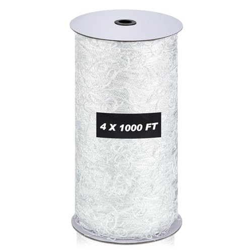 Berlune 4 x 1000 ft Trellis Netting Roll Heavy Duty Nylon Garden Trellis Netting with 6 Inch Mesh Soft Plant Support Net for Climbing Plants, Grape Racks, Growing Support Bean, Pea, Tomatoes - size: 4 x 1000 ft