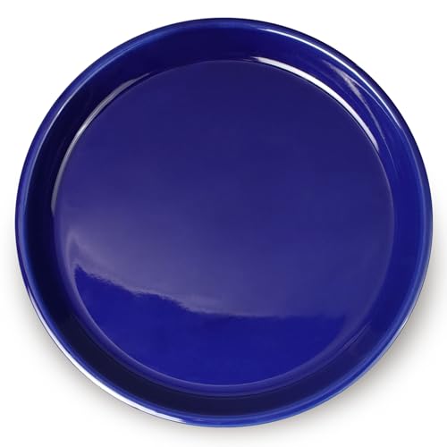 Plant Pot Saucer 12 inch - Ceramic Plant Saucers for Indoors Outdoors Plant Drip Tray for Pots Plant Dish to Catch Water Large Flower Pot Saucer for Water Drainage Blue - color: Blue, size: 12 Inch (1 Pack)