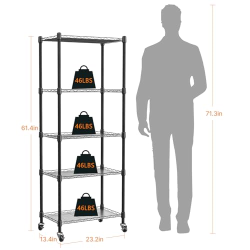 Mini 5-Tier Greenhouse for Indoor, 23.2" L×13.4" W×61.4" H