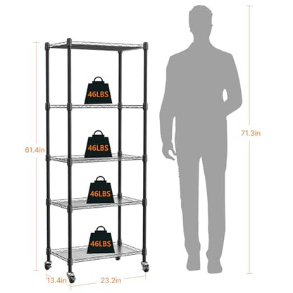 Mini 5-Tier Greenhouse for Indoor, 23.2" L×13.4" W×61.4" H