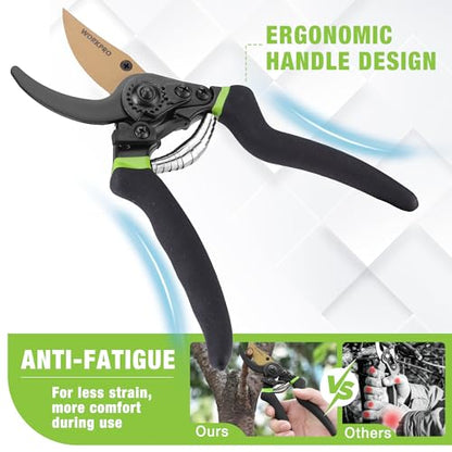 WORKPRO 8.5" Bypass Pruning Shears with Die-cast Aluminum Handle