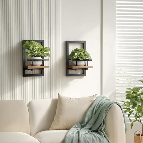 Sbosbo Floating Shelves for Wall Plant Shelf - color: Rustic Brown