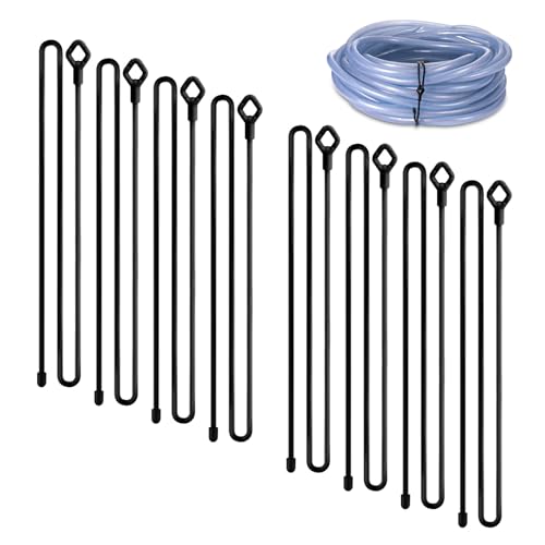 8pcs Rubber Twist Ties, 32-Inch Silicone Cable Ties Reusable - color: Black