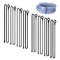 8pcs Rubber Twist Ties, 32-Inch Silicone Cable Ties Reusable - color: Black
