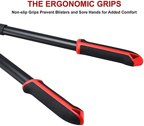 Kapoo Bypass Lopper 30 Inch Tree Trimmer with Compound Action, Chops Thick Branches with Ease, with 1.75" Cutting Capacity Tree Pruner B06 Red,Black,Loopers-b06