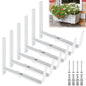 6PCS Adjustable Window Box Brackets, Heavy Duty Planter Box Brackets (6 to 12 in), Wall Mount Flower Box Brackets for Balcony, Fences, Patio, and Garden- White