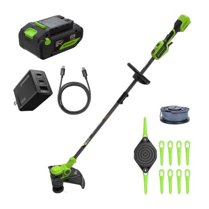 Greenworks 24V 13 in String Trimmer, 10 Blades, 4.0 Ah Battery - size: New 13" (Battery Included)