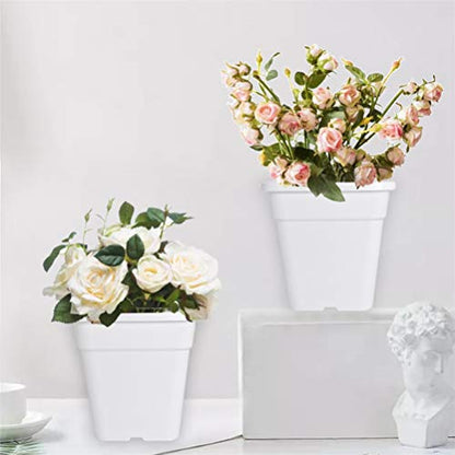 Square Nursery Pots Plant Pots Grow Pots Nursery Container Replacement for Planting Soil Plants 5 Gallon 10Pcs - color: White, size: 5 Gallon