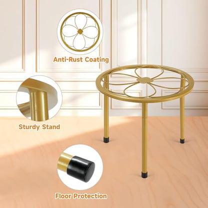 Amaoot 5 Pack Metal Plant Stand, Iron Plant Stands for Indoor and Outdoor - color: 5 Pack Gold