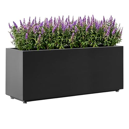 40Wx12Dx16H Black Metal Planter Box, Easy Assembly Raised Garden Bed - color: Black, size: 16Hx40Wx12D